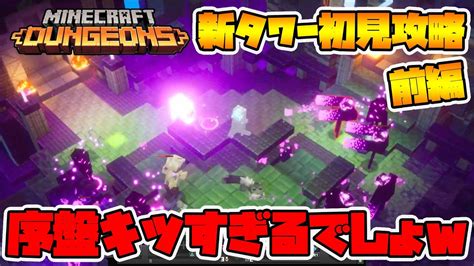 新タワー初見攻略！まずは前編。序盤が結構厳しいぞ！【マイクラダンジョンズ】【naotin】 Youtube