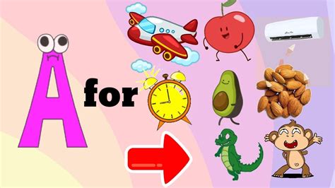 Words That Start With Letter Aa Phonics Initial Sounds Aforaeroplane Aforapple Youtube