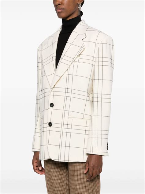 Marni Checked Single Breasted Blazer Farfetch