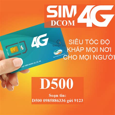 Sim Dcom 4G D500 Viettel Trọn Gói 12 Tháng 4Gb Tháng tốc độ cao