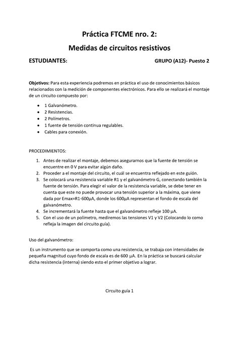 Práctica Grupo A12 Puesto 02 Prctica FTCME nro 2 Medidas de