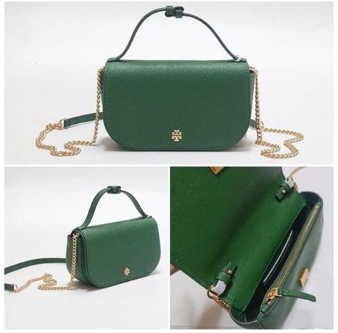 Tory Burch Emerson Top Handle Crossbody Arugula Barang Mewah Tas