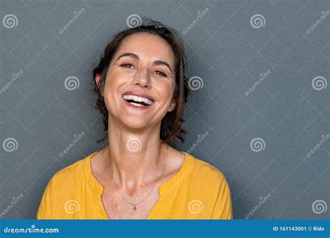 Cheerful Mature Woman Smiling Stock Image Image Of Background