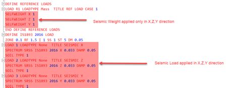 Reference Load Tab Used To Add Reference Loads To The Seismic