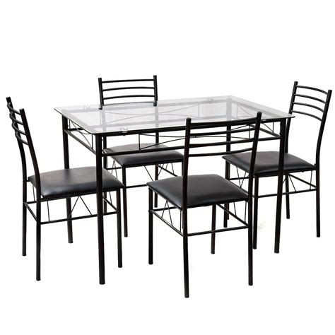 Glass Dining Set, 5 Piece Dining Set, Glass Table, Dining Furniture ...