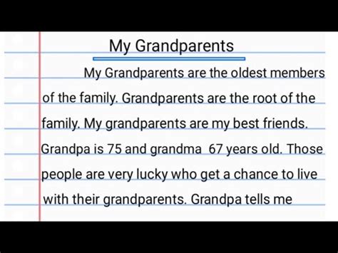 Essay On My Grandparents Paragraph On My Grandparents My Grandparents