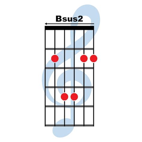 El Icono Del Acorde De Guitarra B Sus2 Vector Premium