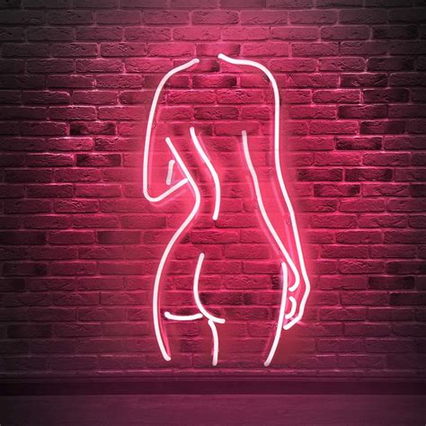 Neon Light Female Silhouette Night Light Bar Sexy Bedroom Wall Etsy