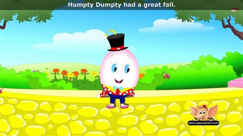 Humpty Dumpty Nursery Rhyme With Lyrics Youtube