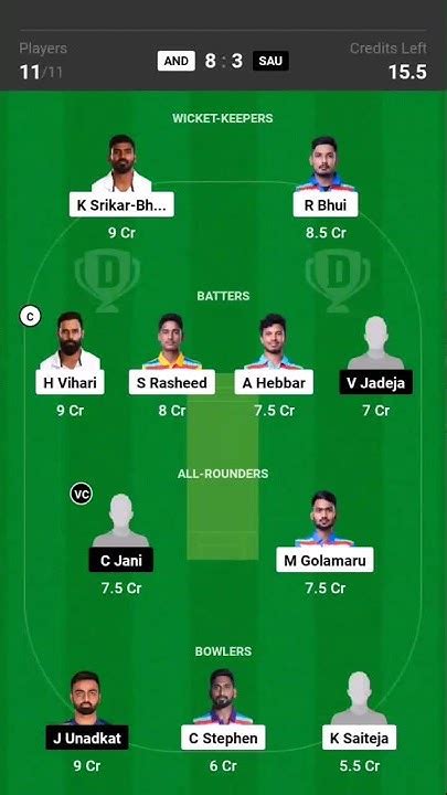 And Vs Sau Dream11 Prediction Today Match Sau Vs And Fantasy Dream Team Today Match Dream11