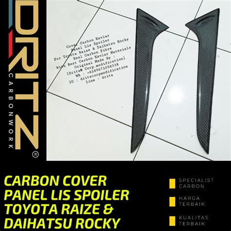 Jual Carbon Cover Panel Lis Spoiler Toyota Raize Daihatsu Rocky