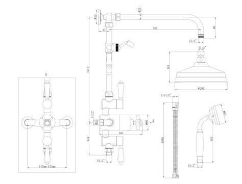 Dunbar Thermostatic Period Shower Valve Traditional Head With Fixed