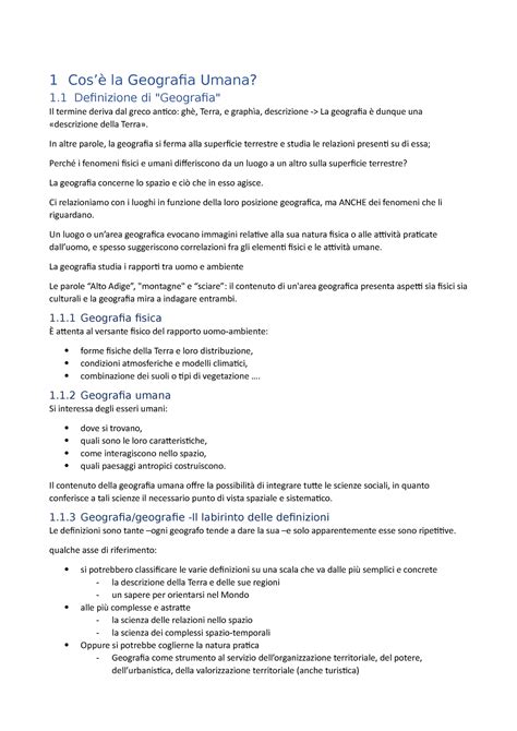 Geografia umana 1 di 3 1 Cosè la Geografia Umana 1 Definizione di