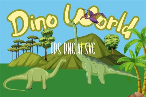 Dino World The World Of Dinosaurs Graphic By EDDI Creative Fabrica