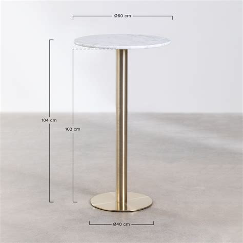 Table Haute de Bar Ronde en Marbre Ø60 cm Cosmopolitan SKLUM