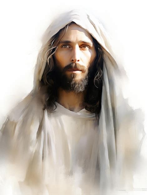 Premium Photo Painting Of Jesus Wearing A White Robe