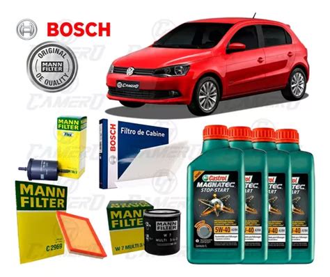 Kit Troca De Óleo 5w40 E Filtros Vw Gol G5 G6 1 0 2013 2014 Escorrega