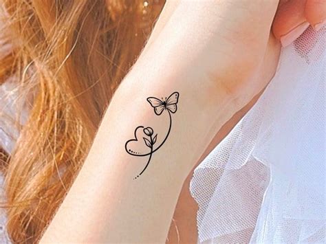 Butterfly Heart Temporary Tattoo Etsy Heart Temporary Tattoos Hand