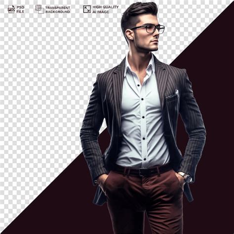 Modelo De Hombre Elegante Aislado Fondo Transparente Archivo Psd Premium