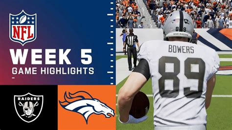 Raiders Vs Broncos Week 5 Simulation Highlights Madden 25 Rosters