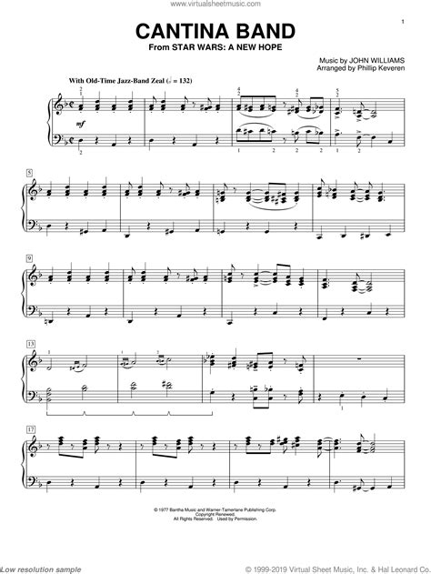 Cantina Band Piano Sheet Music | Printable Templates Free