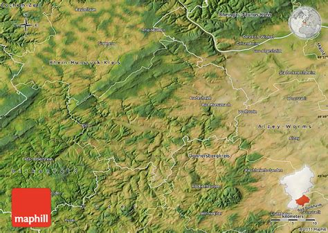 Satellite Map of Bad Kreuznach