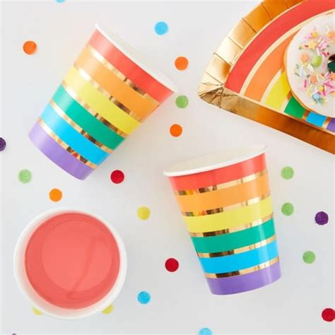 Gobelets En Carton Arc En Ciel Multicolores Ml Vegaooparty