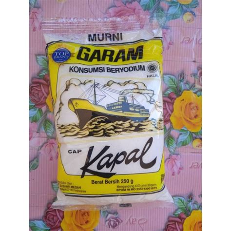 Jual GARAM Konsumsi Beryodium Cap KAPAL 250g Shopee Indonesia