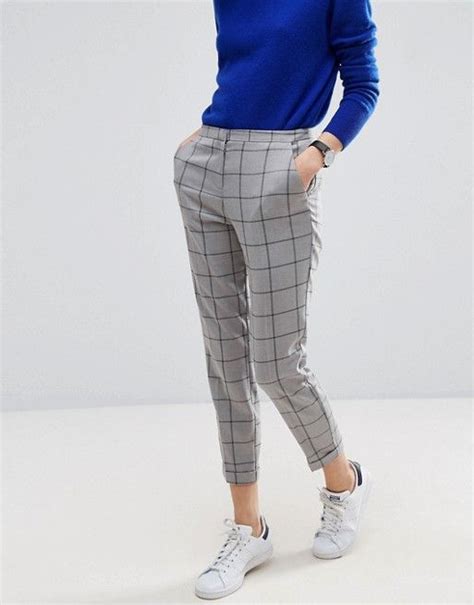 Asos Cigarette Pants In Grid Check Asos Artofit