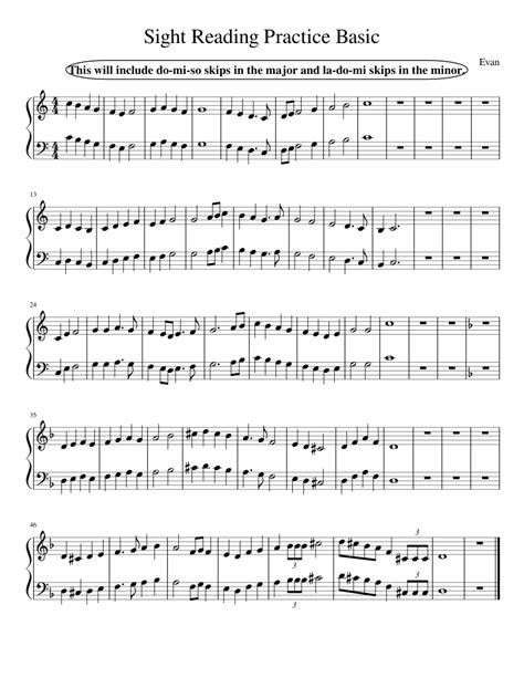 Sight Reading Practice 2basic Sheet Music For Piano Download Free