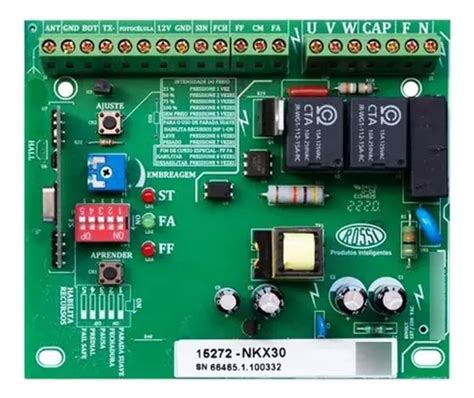 Central Placa De Comando Nkx30 Para Motor De Portão Elétrico