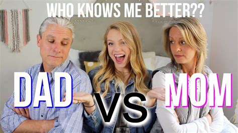 Dad Vs Mom Who Knows Me Better Challenge Funny Challenge Youtube