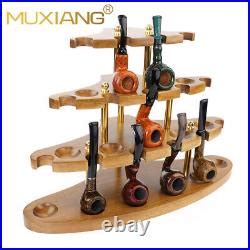 Wooden Tobacco Pipe Stand Rack Holder Display For Smoking Pipes