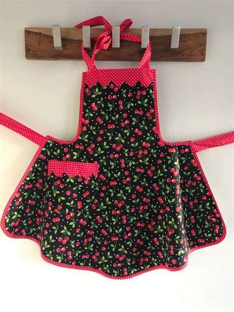 Handmade Cherry Retro Style Apron Aprons For Woman Womens Etsy Artofit