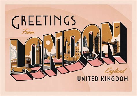 Greetings From Retro Postcard Style Prints Postcards Inspiration