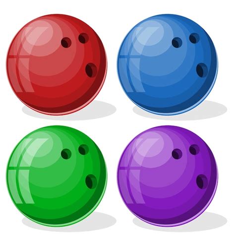 Juego De Bolas De Bolos De Colores Realistas Ilustraci N Vectorial