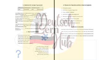 German Weather Worksheet Das Wetter Vocabulary Riddles Exercises