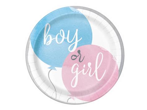 Talerzyki Boy Or Girl Na Baby Shower 23 Cm 8 Szt NACZYNIA I