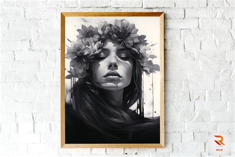 Beautiful Dreamy Girl Painting Wall Art Graphic by Ricco Art · Creative Fabrica