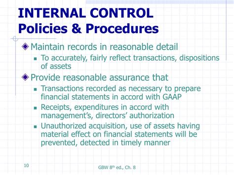 Internal Control Policies And Procedures Template