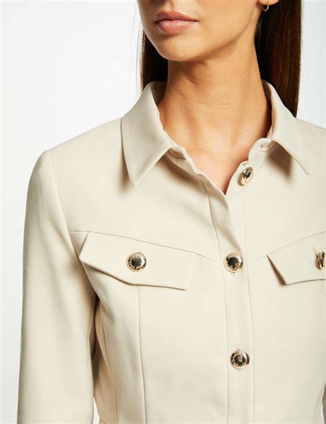 Veste city cintrée manches 3 4 beige femme Morgan