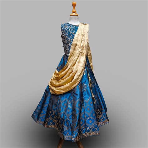 Buy Navy Blue Girls Lehenga Choli Mumkins