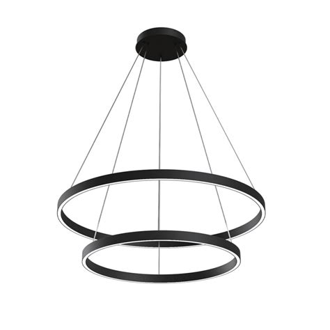 Rim Maytoni Noir Moderne Lustre De Plafond R Glable Cercles Led