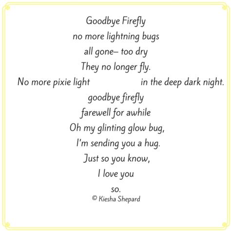 Goodbye Firefly Concrete Poempoetry Friday Whispers From The Ridge