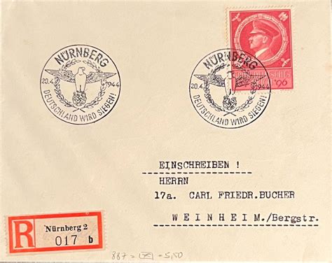 Drittes Reich Deutschland Briefumschlag Mit Briefmarke N Rnberg