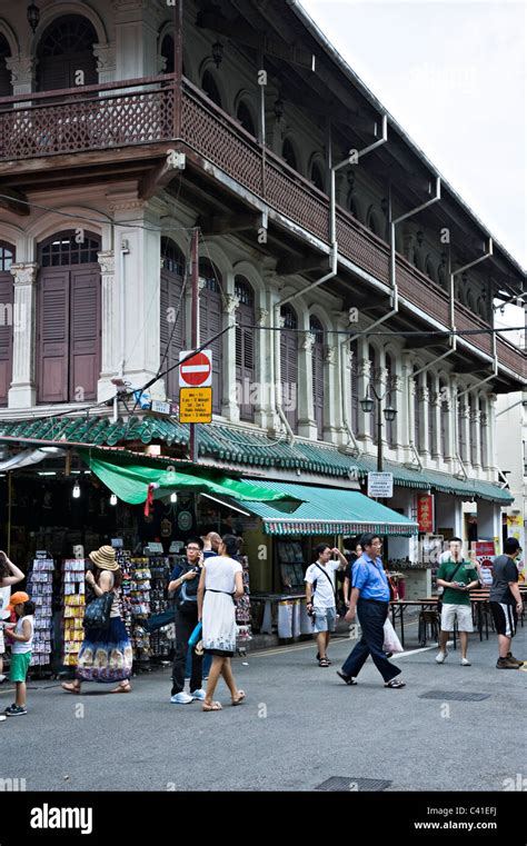 Brightly Coloured Shops in the Chinatown District of Singapore Republic ...