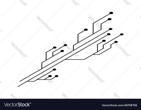 Isometric Printed Circuit Board Pcb Tracks Vector Image