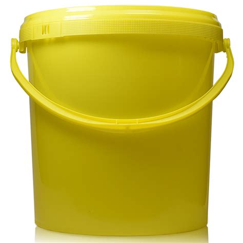 Litre Yellow Bucket With Handle Lid Ampulla Packaging Ltd