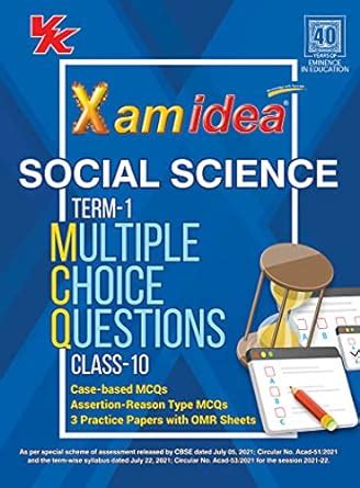 Xam Idea Social Science MCQs CBSE Class 10 Book For 2022 Exam