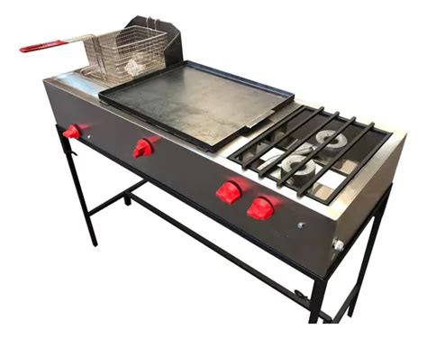 Parrilla Freidora Plancha Acero Inoxidable Mercainox Meses Sin Inter S